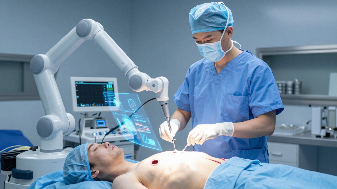 Robotic heart surgery with tiny incisions, no sternotomy