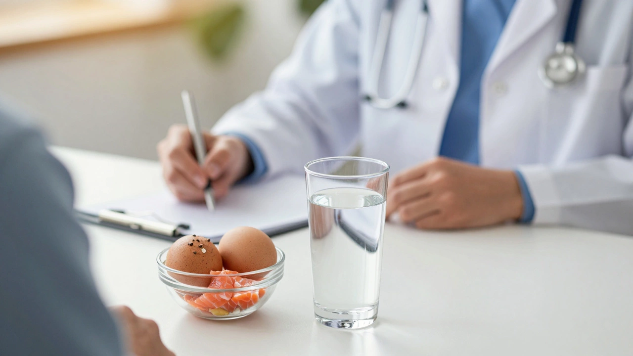 Water, B12-rich foods, and doctor consultation for health monitoring