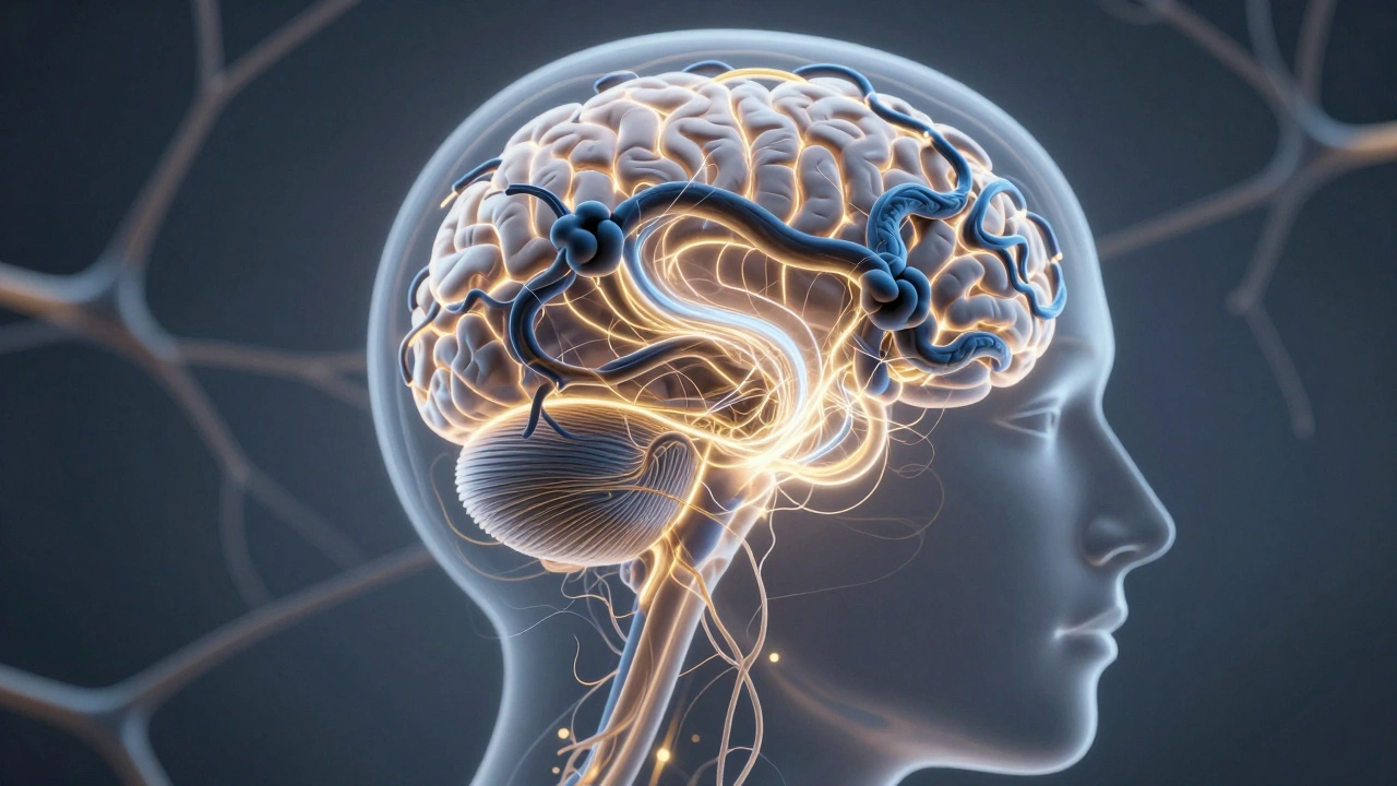 Abstract visualization of neural pathways transforming from dark tangles to bright light.