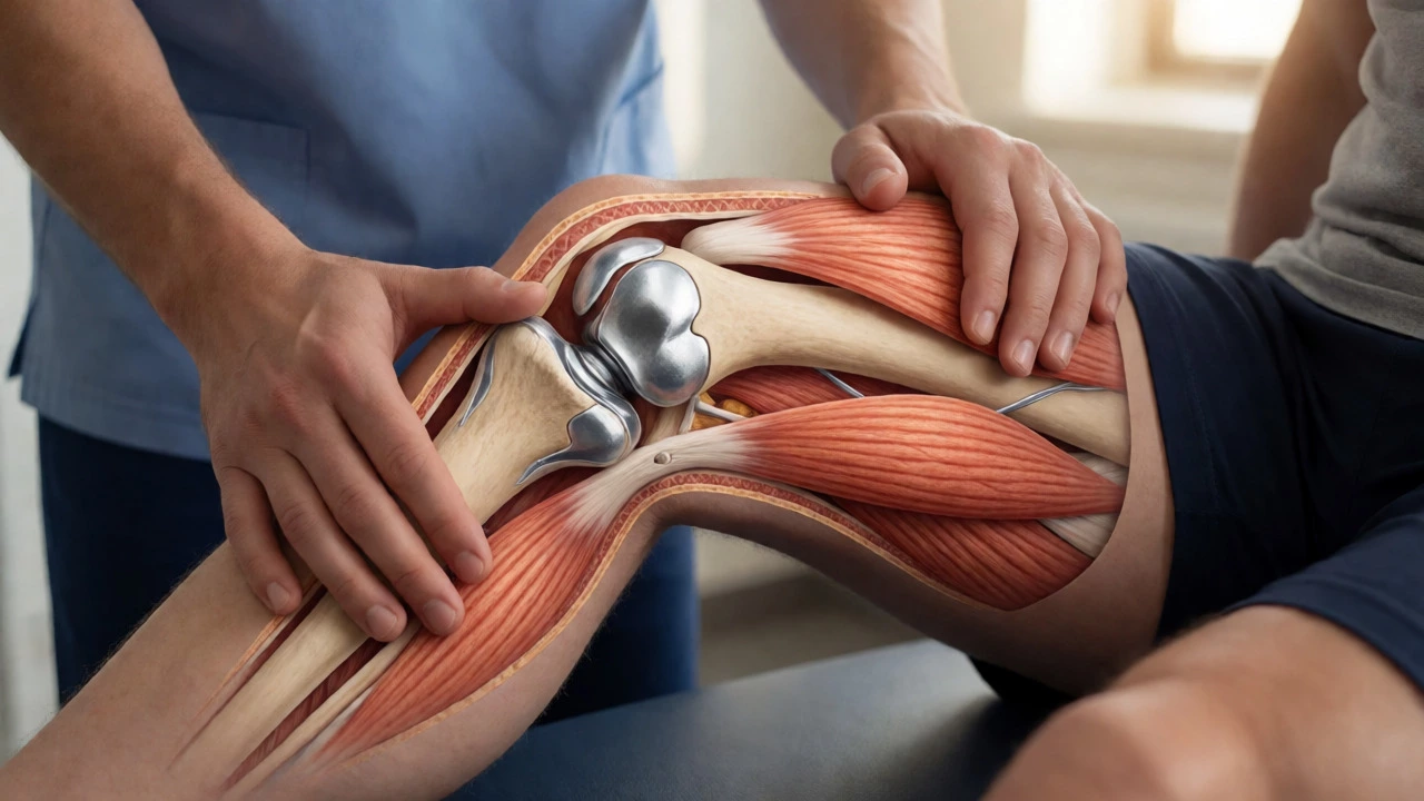 Physical therapy session for knee replacement recovery